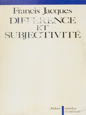 cover image of Différence et Subjectivité